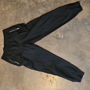 High-Waisted SleekTech Joggers Go Dry Black Stretchy Pant Zip Pockets Cargo S